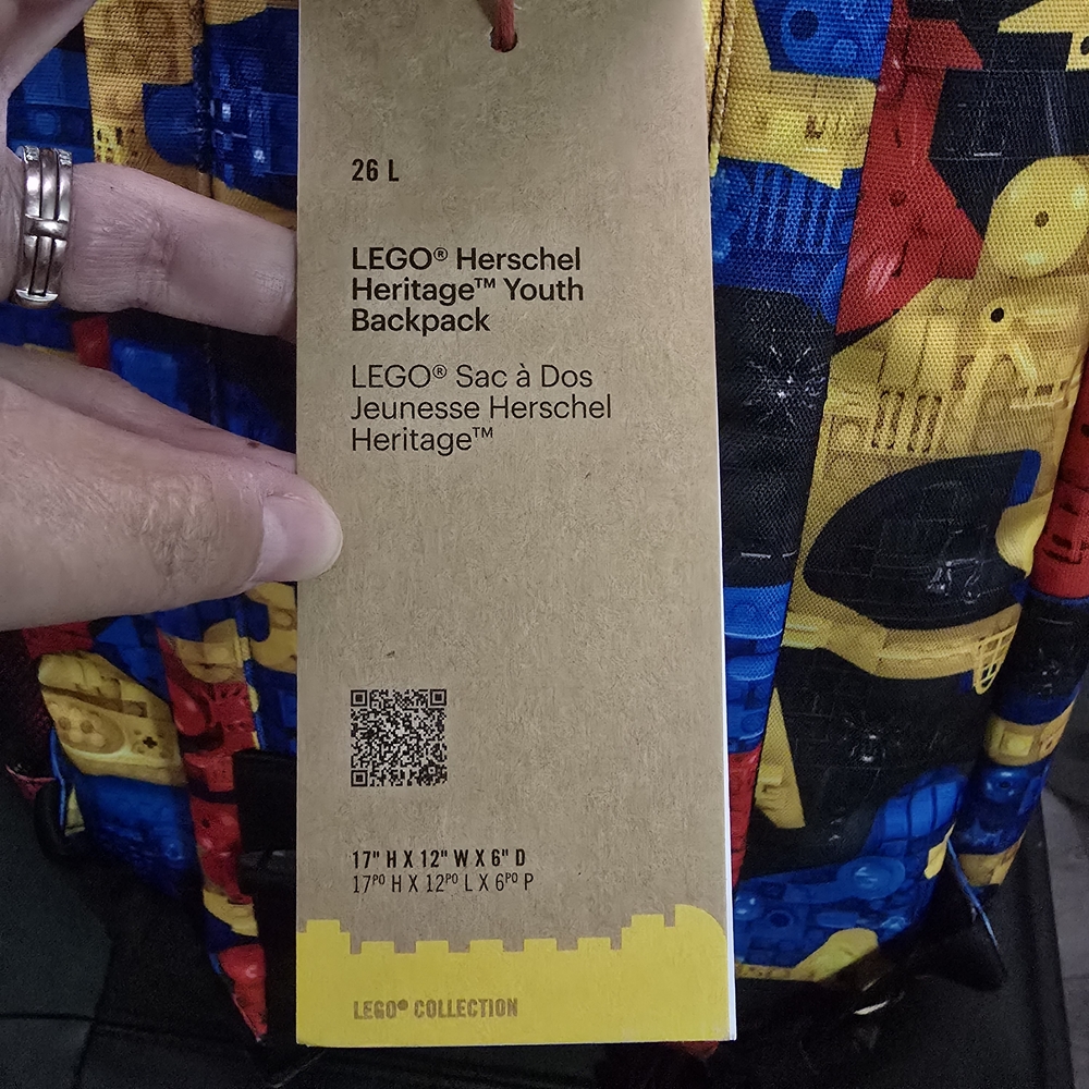 LEGO® Herschel Heritage™ Youth Backpack - 26L. Nwt - Picture 10 of 10